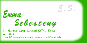 emma sebesteny business card